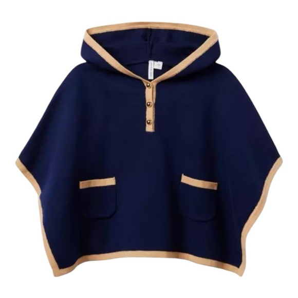 Janie and Jack Girl Merchant Marine The Brownstone Cape 5 to 6 - Picture 2 of 8